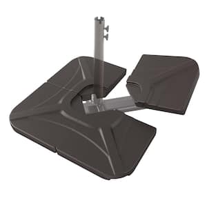 4 Pieces 340 lbs. HDPE Patio Umbrella Base Cantilever Umbrella Base for M Series with Water, Sand Filled in Dark Brown