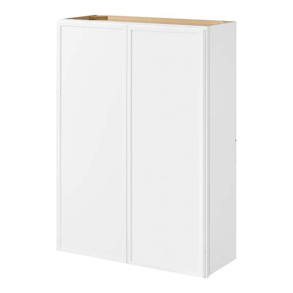 Leyton 30 in. W x 12 in. D x 42 in. H Ready to Assemble Plywood Slim Shaker Wall Kitchen Cabinet in Alpine White