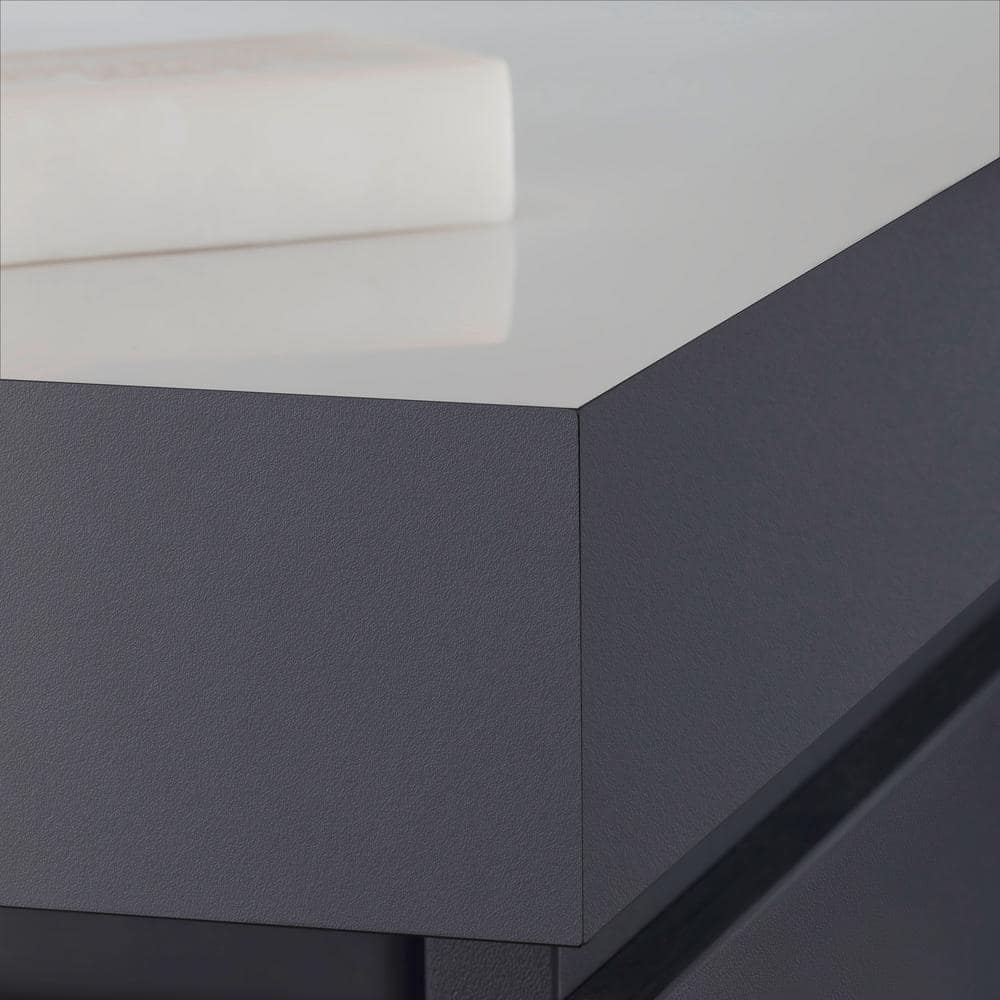 Brushed Walnut 32" Wall-Mounted Single Bathroom Vanity with Ceramic Top
