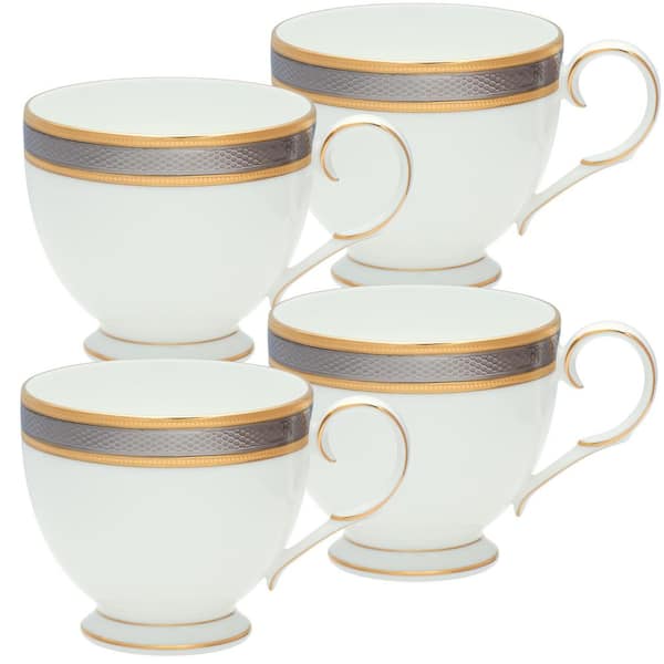 Noritake Brilliance 7 fl. oz. (White) Bone China Cups, (Set of 4)