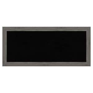 Regis Barnwood Grey Narrow Wood Framed Black Corkboard 33 in. x 15 in. Bulletin Board Memo Board