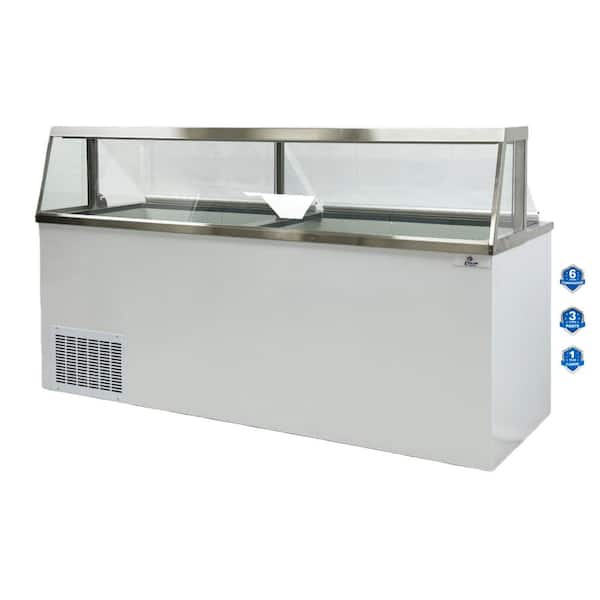 Cooler Depot 88 cu. ft. NSF Manual Defrost Ice Cream Gelato Display Cabinet Commercial Chest Freezer in White Coated Steel
