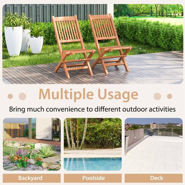 Costway 3-Pieces Folding Outdoor Chaise Lounge Chair PVC Tabletop Set Patio  Portable Beach with Bistro Table NP11158DK - The Home Depot