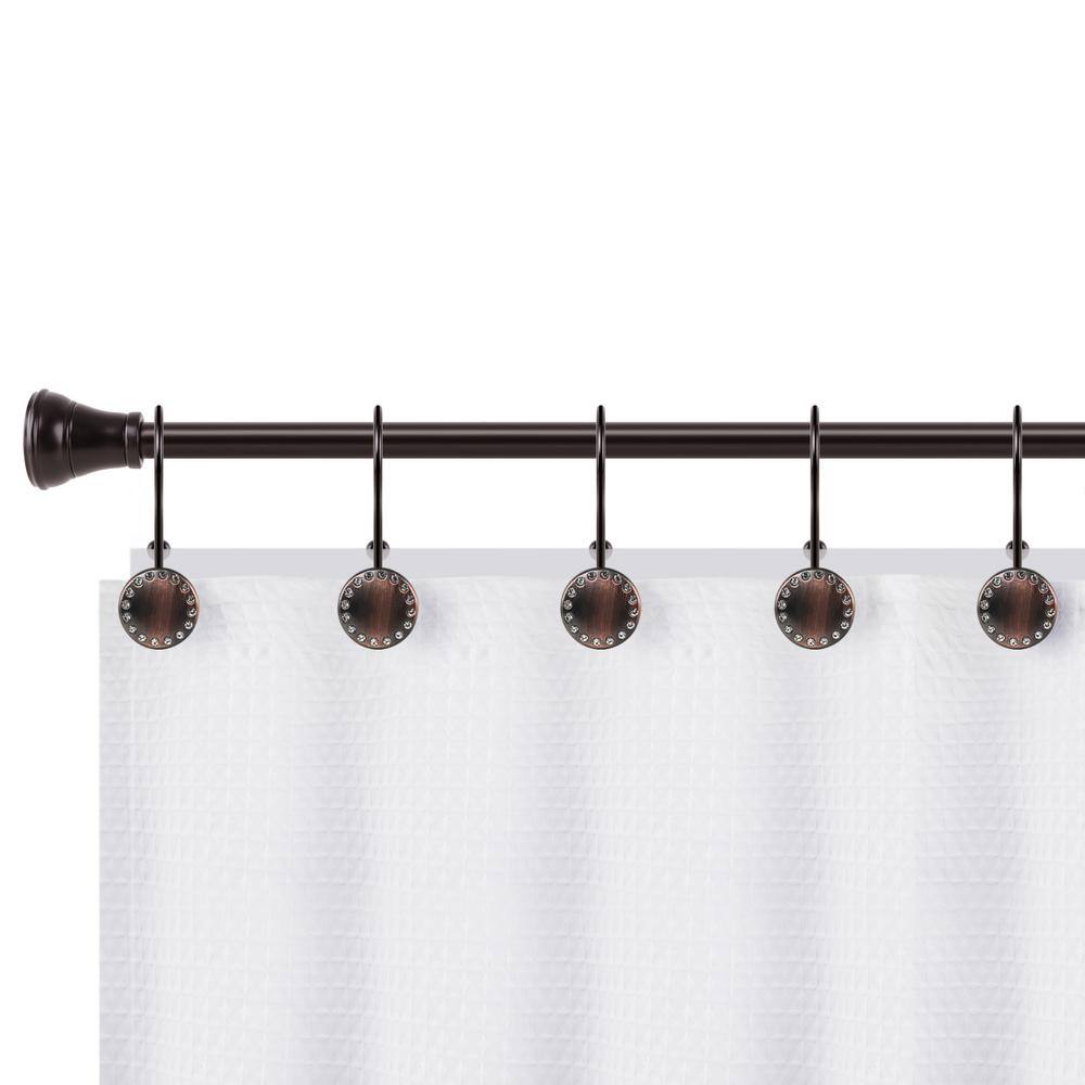 Oil Rubbed Bronze Zinc Double Shower Curtain Hooks