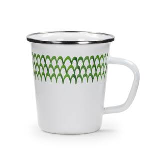 Green Scallops 16 oz. Enamelware Latte Mug Set of 4