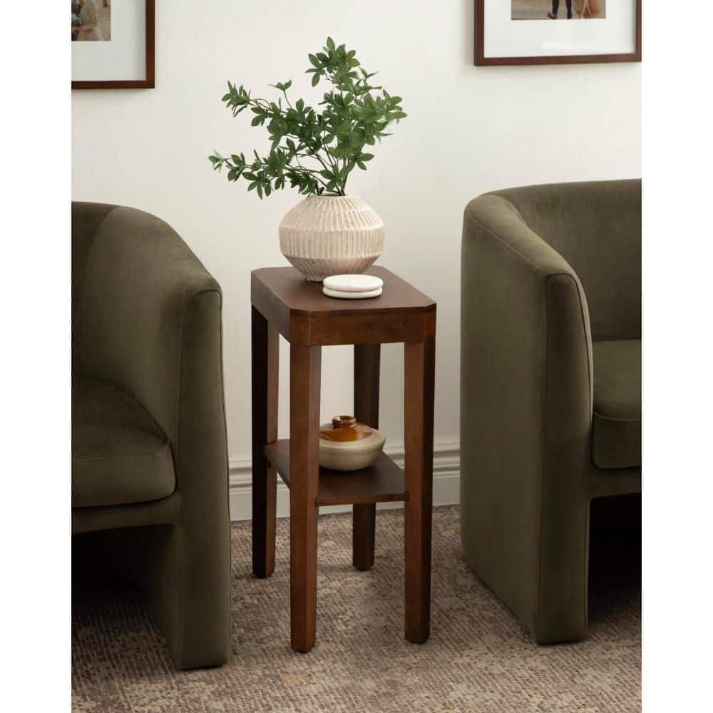 Talcott 16 in. Walnut Brown Rectangle Solid Wood End Table - thumbnail 8
