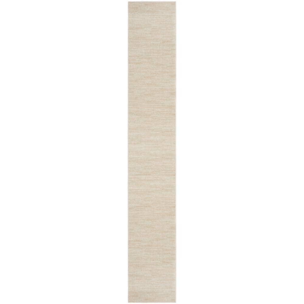 Nourison Essentials 2 ft. x 20 ft. Ivory Beige Solid Contemporary ...