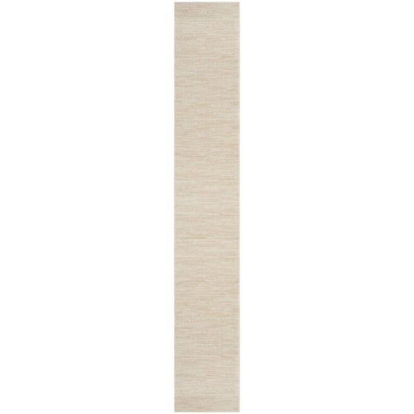 Essentials 2 ft. x 20 ft. Ivory Beige Solid Contemporary Kitchen Runner Indoor/Outdoor Area Rug