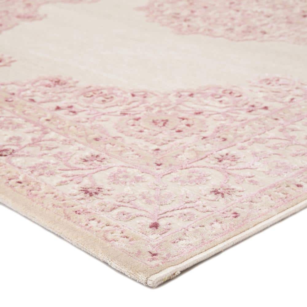 Gray Medallion Tufted Rectangular Wool-Chenille Blend Rug