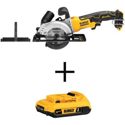 ATOMIC 20V MAX Cordless Brushless 4-1/2 in. Circular Saw (Tool-Only) with 20V MAX Compact Lithium-Ion 2.0Ah Battery Pack