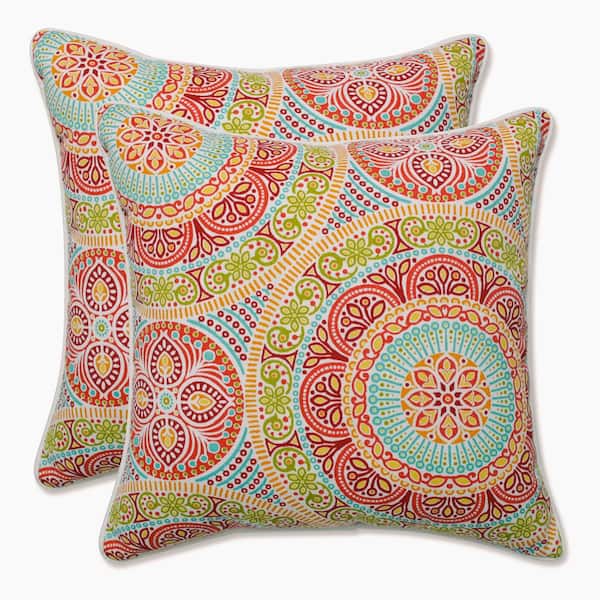 Pillow Perfect Pink Square Outdoor Square Throw Pillow 2-Pack