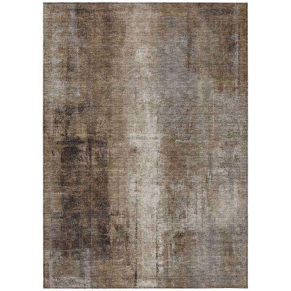 Chantille Machine Washable Indoor/Outdoor Abstract ACN1980 Brown 8 ft. x 10 ft. Area Rug
