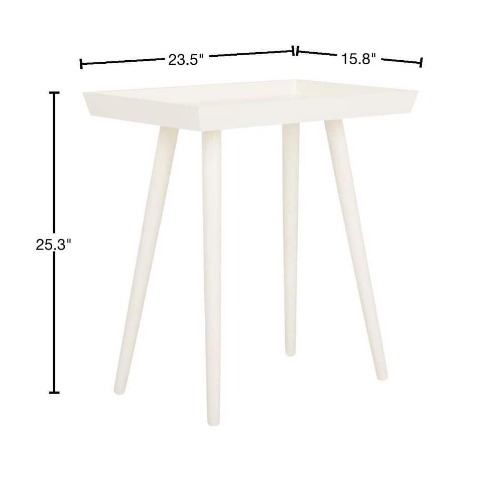 Vintage Finnish Inspired Distressed White Pine Tray Accent Table