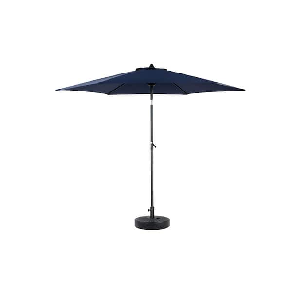 9 ft. Steel Tilt Market Patio Umbrella in Navy Blue