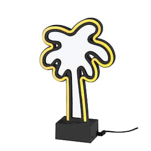 10.5 in. Black Infinity Neon Palm Tree Table/Wall Lamp