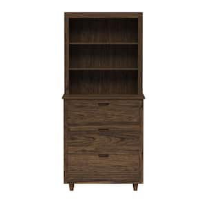 Ellery 18.11 in. W x 29.53 in. D x 66.54 in. H x Brown Linen Cabinet with Adjustable Shelves in Walnut