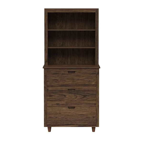 Teamson Home Ellery 18.11 in. W x 29.53 in. D x 66.54 in. H x Brown Linen Cabinet with Adjustable Shelves in Walnut