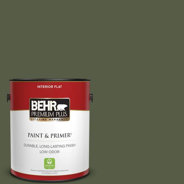 BEHR PREMIUM PLUS 1 gal. #420F-7 Forest Ridge Flat Low Odor Interior Paint & Primer