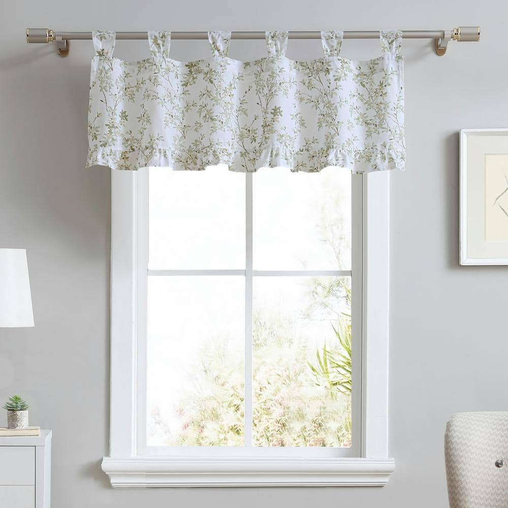 Laura Ashley Lindy 1-Piece Pastel Green 50X20 Tab Top Valance ...