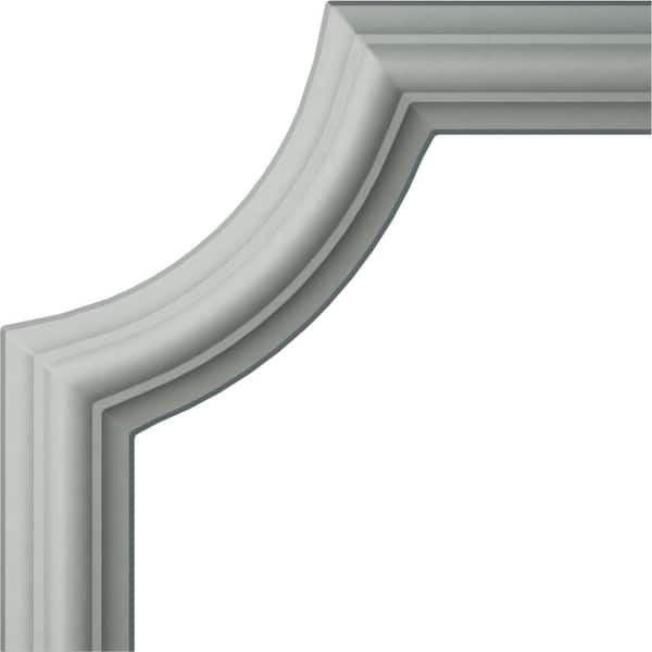 Ekena Millwork 5-1/8 in. x 3/4 in. x 5-1/8 in. Urethane Large Classic Panel Moulding Corner (Matches Moulding PML00X00CL)