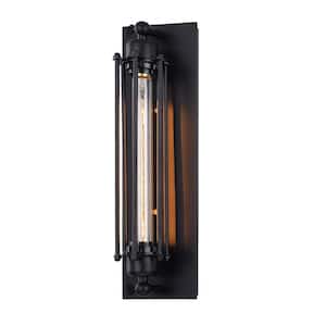 3.9 in. 1-Light Black Indoor Wall Sconce, American Retro Style, E26 Base for Hallways Bar Bulb Not Included