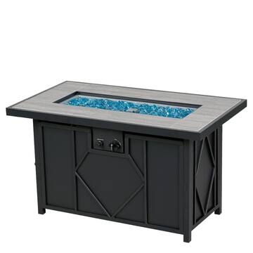 42 in. 60,000BTU Fire Pit Propane Gas Fire Pit Table Rectangular Tabletop
