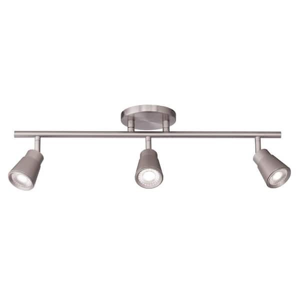 WAC LIMITED Solo 2 ft. Brushed Nickel Integrated LED Monopoint Ceiling and Wall Mount Hardwired Track Lighting Kit w/3-Track Heads