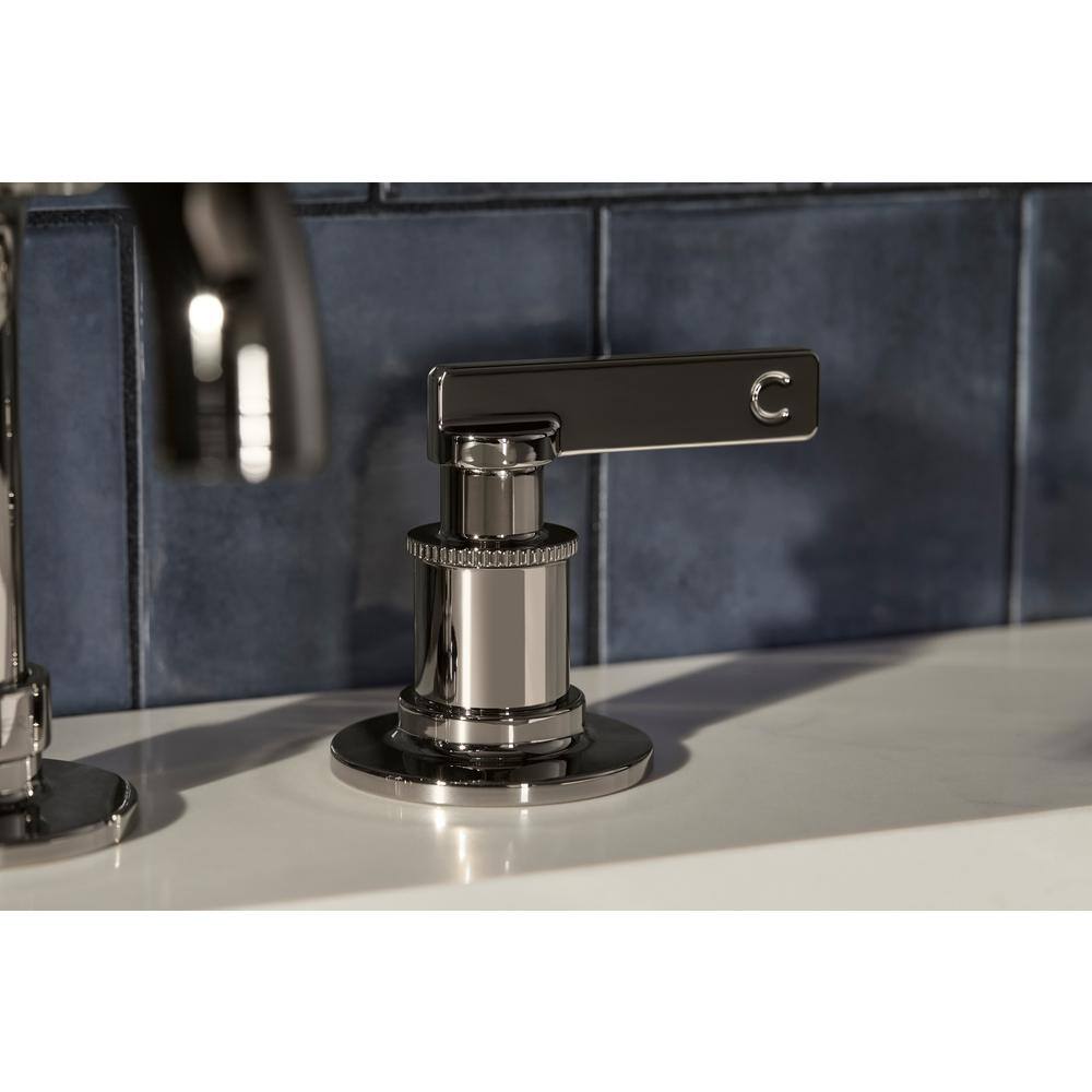Polished Chrome Widespread Bathroom Sink Faucet with Stamped Levers