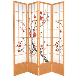 7 ft. Natural 4-Panel Room Divider