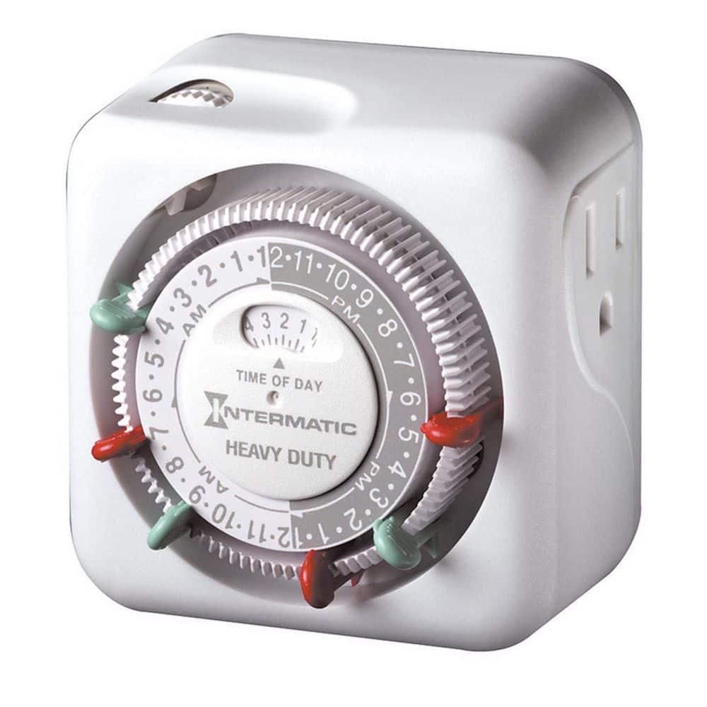 Intermatic 15 Amp 125 V 24-Hour Indoor Mechanical Plug-In Timer, White ...
