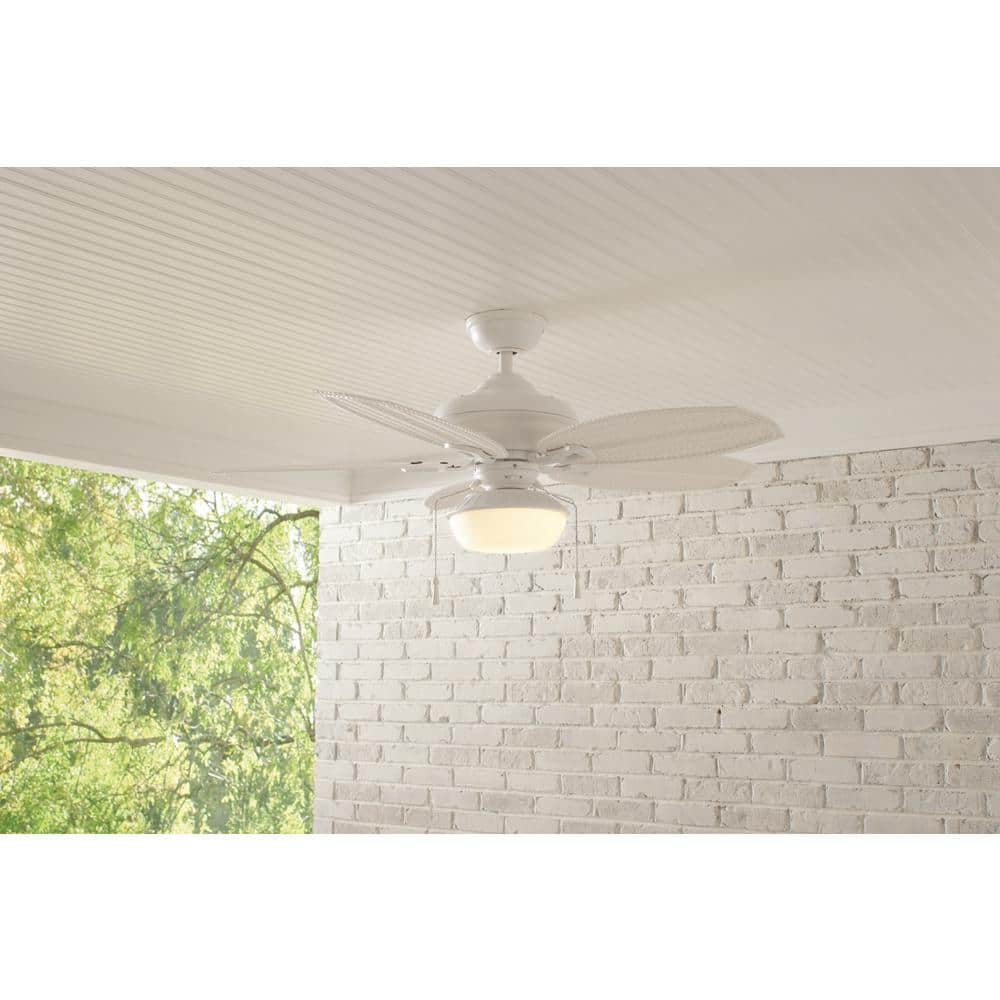 Hampton Bay Palm Beach III 48 in. LED Indoor/Outdoor Matte White