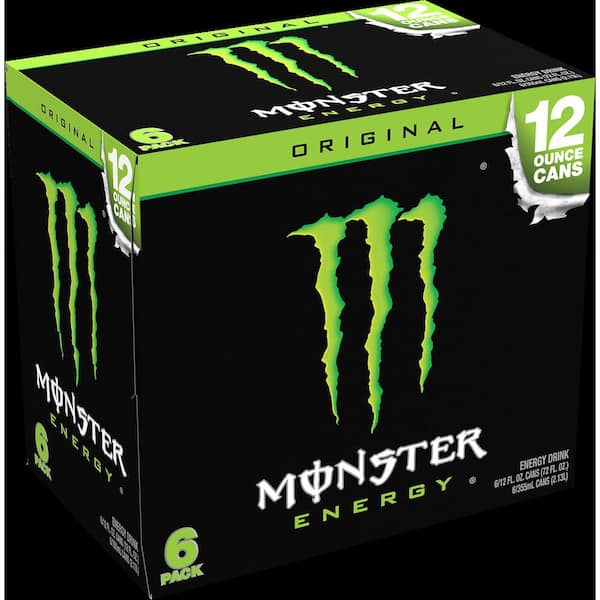 Unbranded Monster Energy Drink, Green Original, 12 fl. oz., (6-Pack)