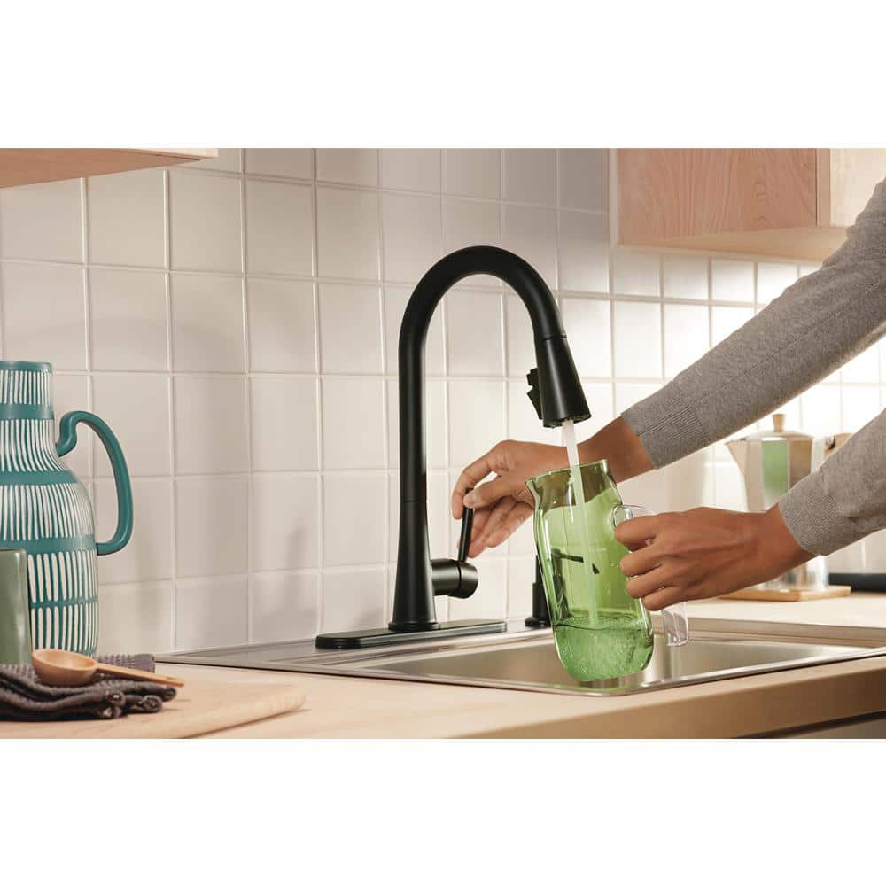 Precept Matte Black Single Handle Pull-down Kitchen Faucet with Sprayer