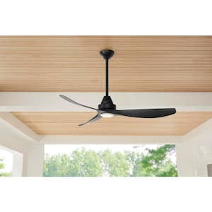 Levanto 52 in. Integrated LED Indoor/Outdoor Matte Black Ceiling Fan with Light Kit and Remote Control