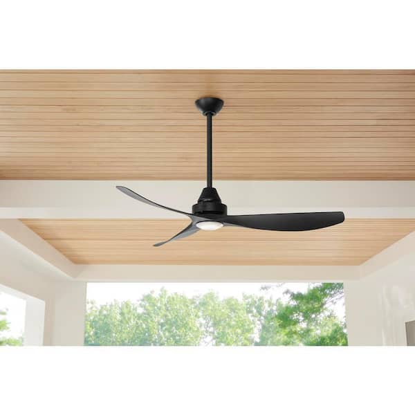 Levanto 52 in. Integrated LED Indoor/Outdoor Matte Black Ceiling Fan with Light Kit and Remote Control