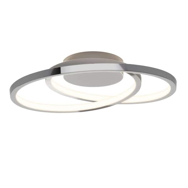 Salto 14 in. 1-Light Chrome Integrated LED Flush Mount