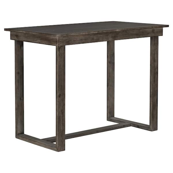 Unbranded Farmhouse 47.2 in. Rectangle Gray MDF Top Dining Table (Seats 4)