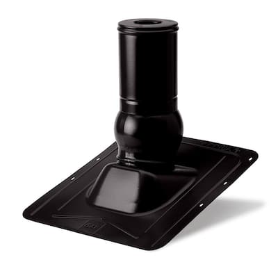 Master Flow 1.5 in. 26-Gauge Pivot Pipe Boot Flashing Galvanized in Black PPBG1.5BL