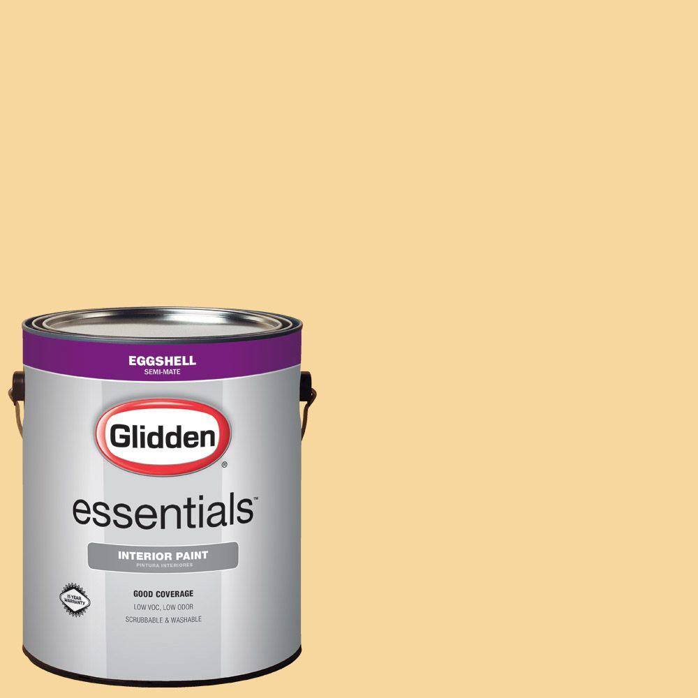 Glidden Essentials 1 gal. HDGY19 Jonquil Yellow Eggshell Interior