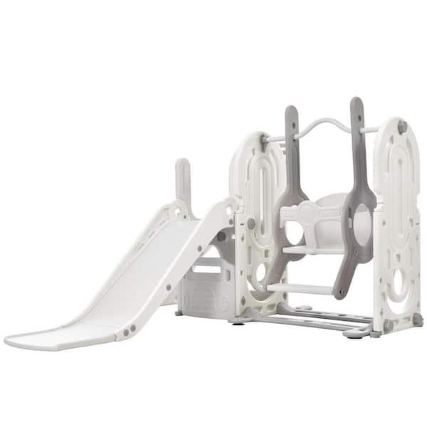 Bon Furni Gray 5-in-1 Toddler Climber Playset with Swing and Slide