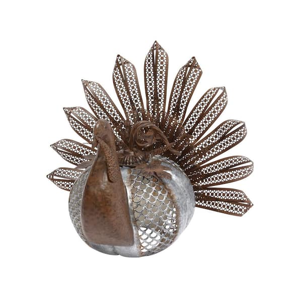 GERSON INTERNATIONAL 15.55 in. H Metal Rusted Metal Turkey