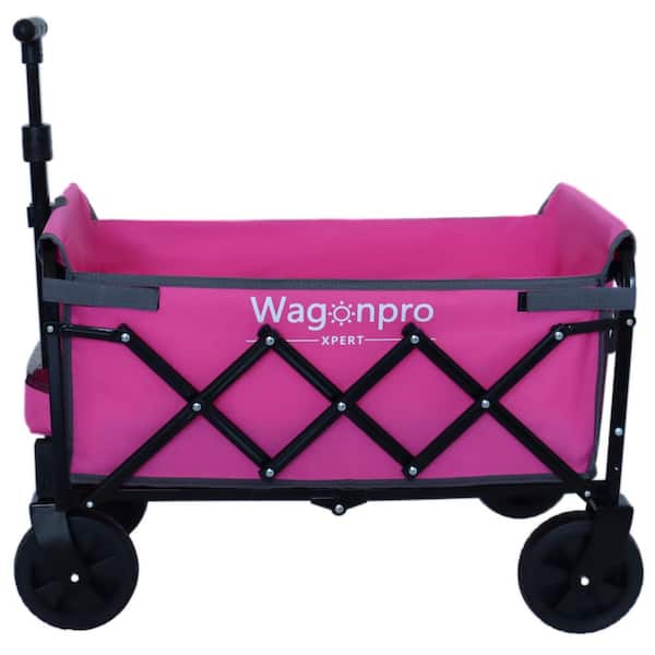 Elvira 2 cu. ft. Steel Expandable Dual-Layer Utility Wagon Garden Cart Pink