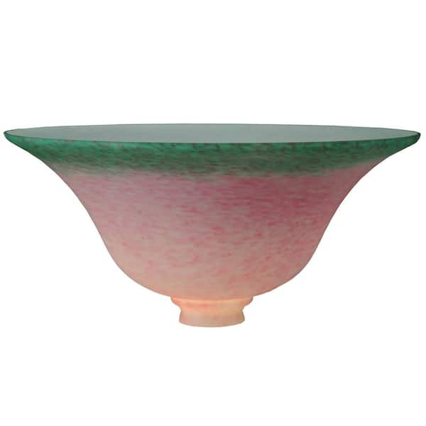 Pate-De-Verre 6 in Pink & Green Colorful Glass Bell Shade with no Fitter