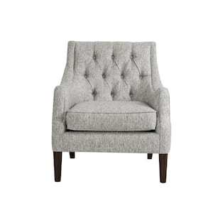 Elle Grey Button Tufted Accent Chair