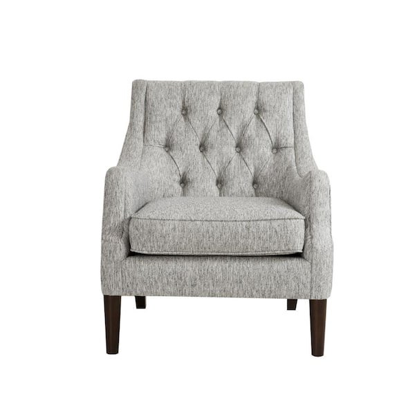 Madison Park Elle Grey Button Tufted Accent Chair