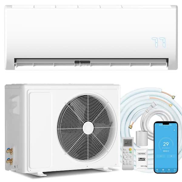 12000BTU Mini Split Air Conditioner and Heater 115-Volt WallMounted AC Unit Wifi Enabled Works w/Alexa Cools 850 sq. ft.