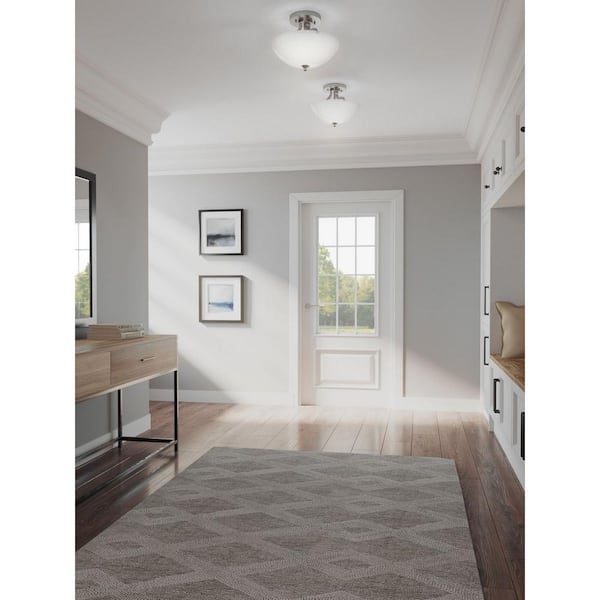 Progress Lighting Laird Collection 2-Light Brushed Nickel Semi-Flush Mount