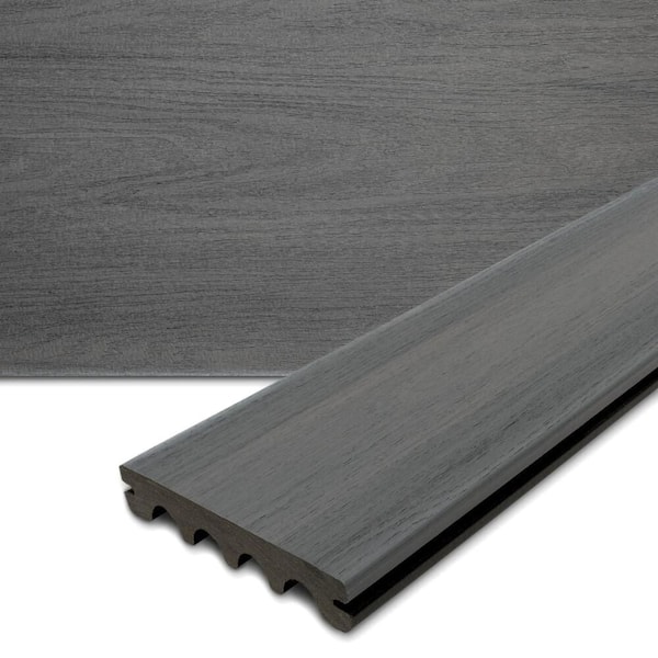 Elevate Alpine Gray 1 in. x 5.4 in.x 12 ft. Groove Capped Composite Decking (10-Pack) (H-Pack)