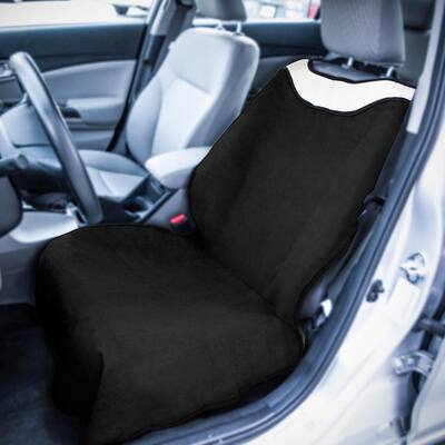 Polyester Seat Covers 27 in. L x 21 in. W x 50.5 in. H Sweat Towel Seat Cover Black