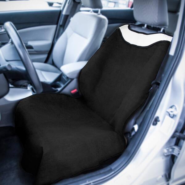 OxGord Polyester Seat Covers 27 in. L x 21 in. W x 50.5 in. H Sweat Towel Seat Cover Black